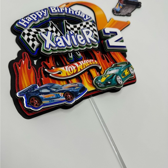 Hot Wheels car racing cake topper, Fully customizable - Picture 6 of 10